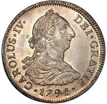 four reales coin obverse