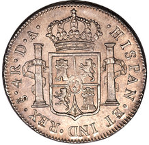 four reales coin reverse