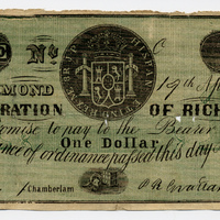 Corporation of Richmond, Virginia, Richmond, 1861, 1 dollar