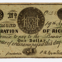 Corporation of Richmond, Virginia, Richmond, 1861, 1 dollar