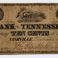 Bank of Tennessee, Nashville, Nashville Branch, Tennessee, Nashville, 1861, 10 cents