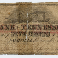 Bank of Tennessee, Nashville, Nashville Branch, Tennessee, Nashville, 1861, 5 cents